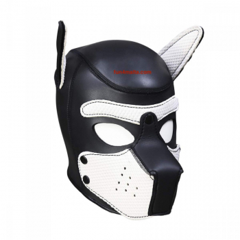 Neoprene Puppy Hood, black and white